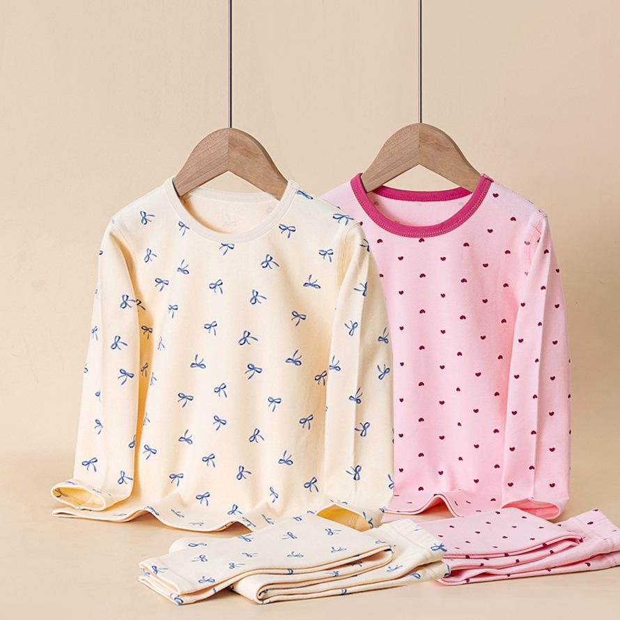 日系儿童内衣套装女童秋衣秋裤