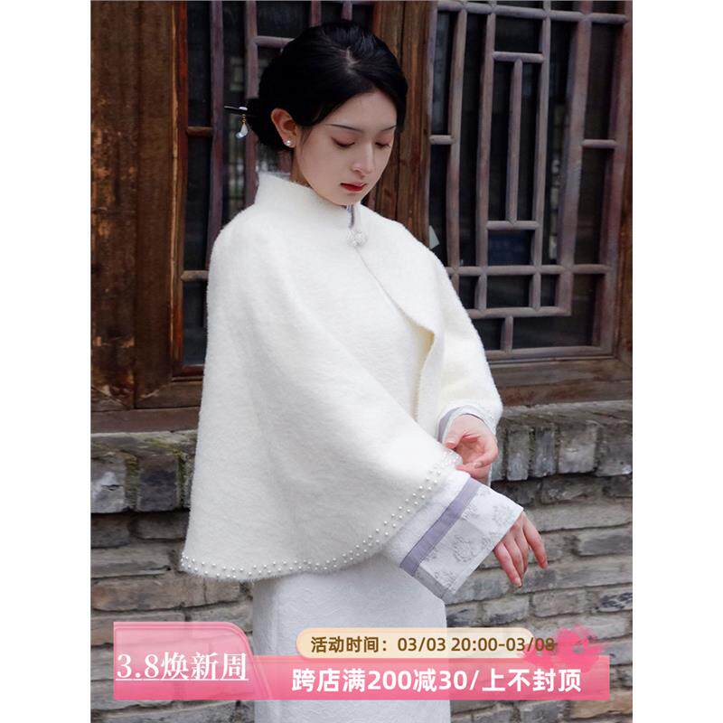 爱依服美迹旗舰店花开栀夏旗袍披旗袍