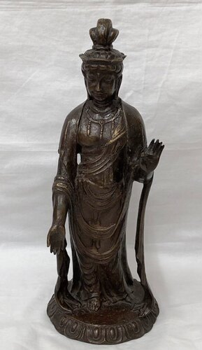 友沢正彦作品铜菩萨像，全球少见限量款，高33.5厘米，为大师作品