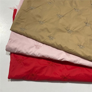 羽绒服布料绣花免绗缝布料三层布料刺绣半米价 满58包邮可囤货