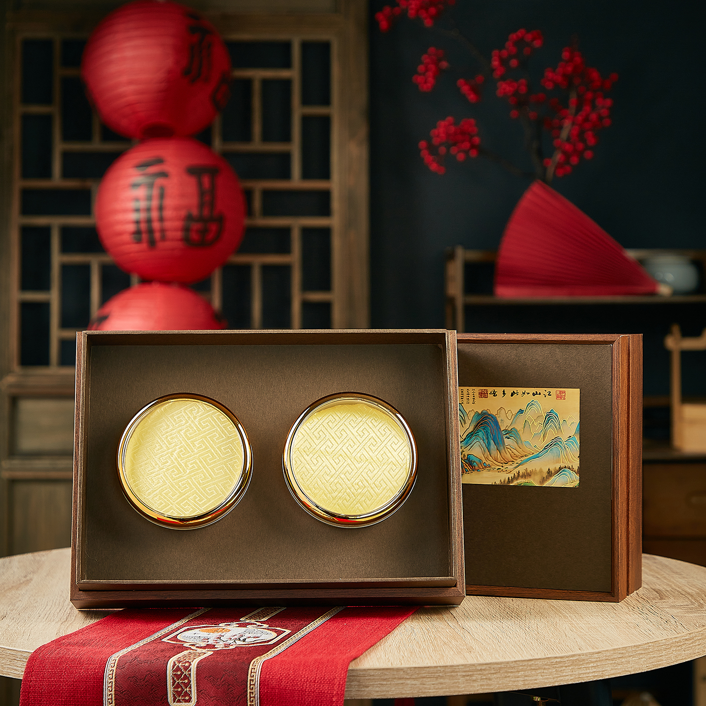 新款红参空盒石斛西洋参包装盒黄芪灵芝双拼包装盒滋补品礼品盒