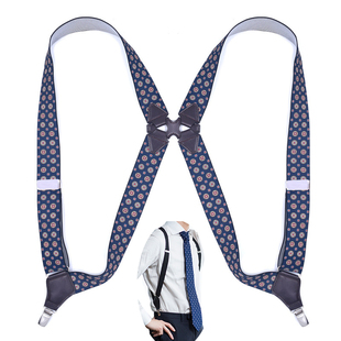 法式侧夹式吊裤带3.5cm宽商务背带男士背带中青老侧背式Suspender