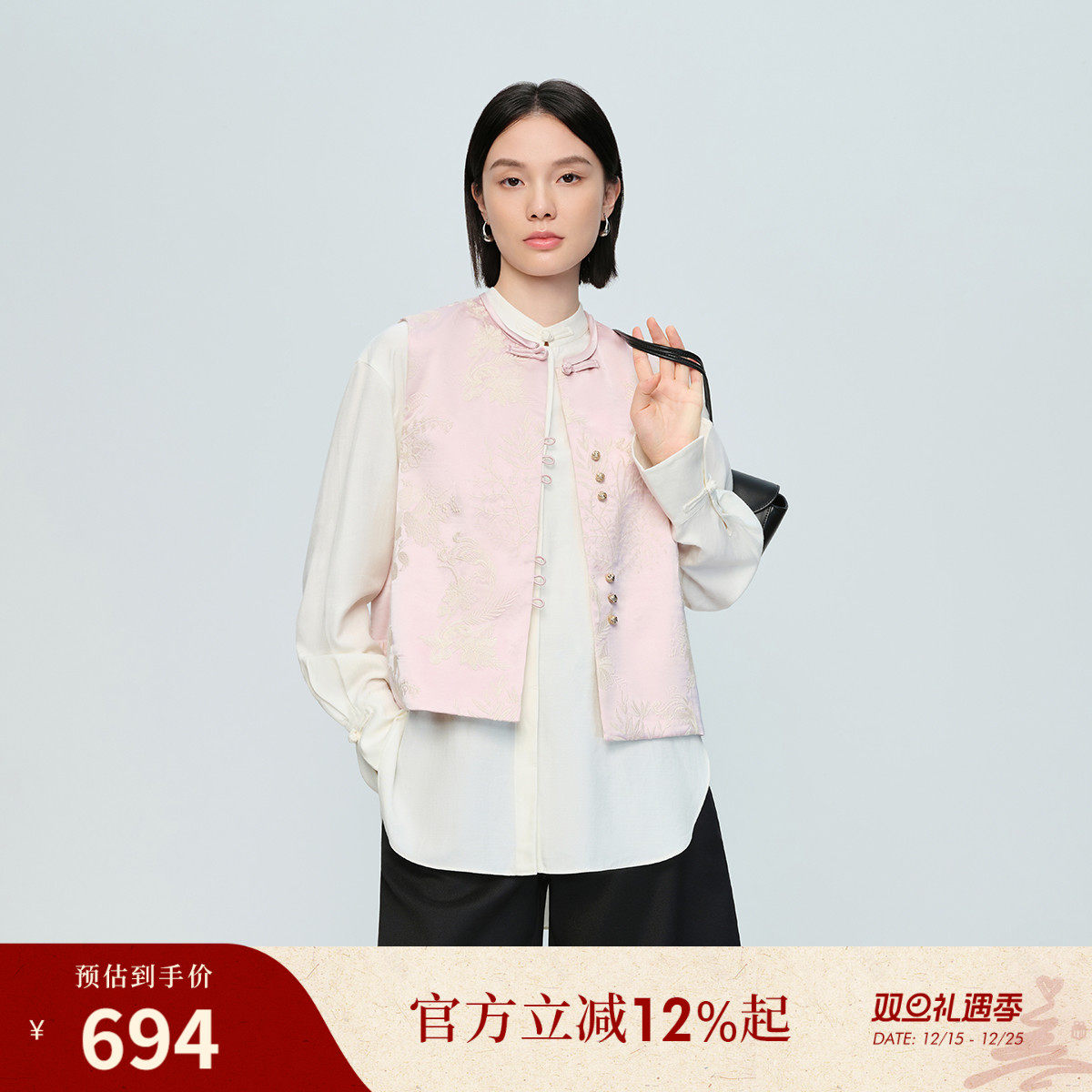 重工万针刺绣 盈盈桃夭粉调