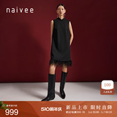 商场同款 流苏圆领改良旗袍连衣裙 naivee24春新款 喜愿·新中式