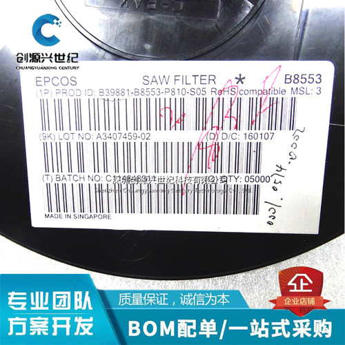 全新原装现货 B39881B8553P810S05 贴片信号调节滤波器