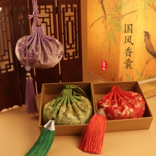 端午节香包香囊衣柜荷包刺绣古风香囊空袋小粉色香囊diy材料包