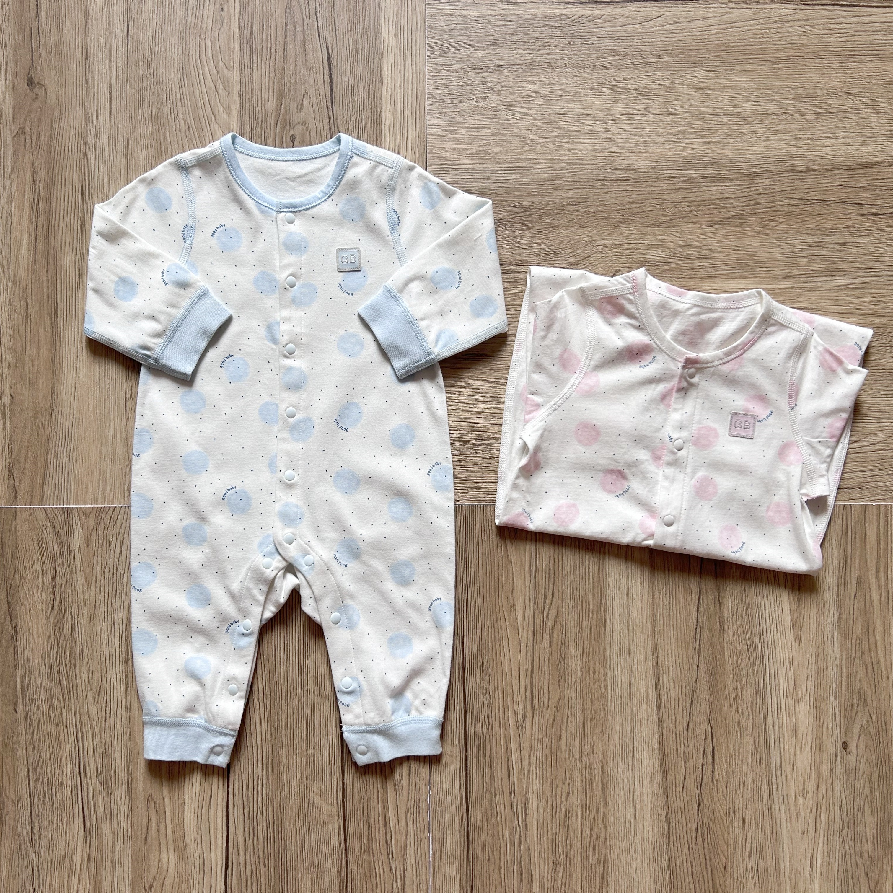 好孩zi家婴儿纯棉长袖对襟连体衣简约舒适宝宝爬行服睡衣秋衣