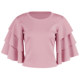 Women flare sleeve Shirts Fashion Lady pull-over tops Blouse