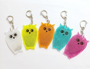 猫头鹰反光挂件，儿童书包安全警示挂牌，进口亚克力高亮反射器