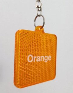 正方形亚克力反射器，儿童书包双面高亮反光安全警示挂件