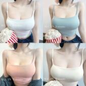 ALLIN吊带背心U领显胸大带胸垫可拆卸收腰修身 性感内搭打底背心女