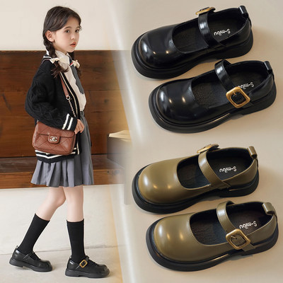 小米步秋季女童休闲皮鞋
