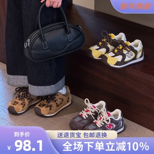 加绒二棉女童轻便运动鞋 童鞋 儿童N字鞋 2025秋冬新款 子 男童老爹鞋