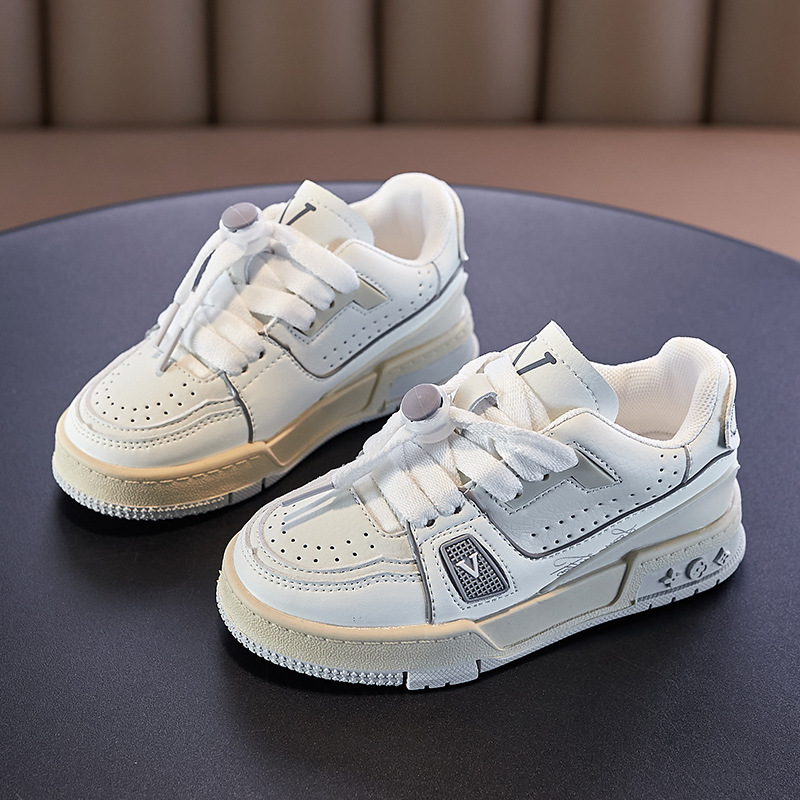 官网正品潮牌儿童韩版真皮板鞋