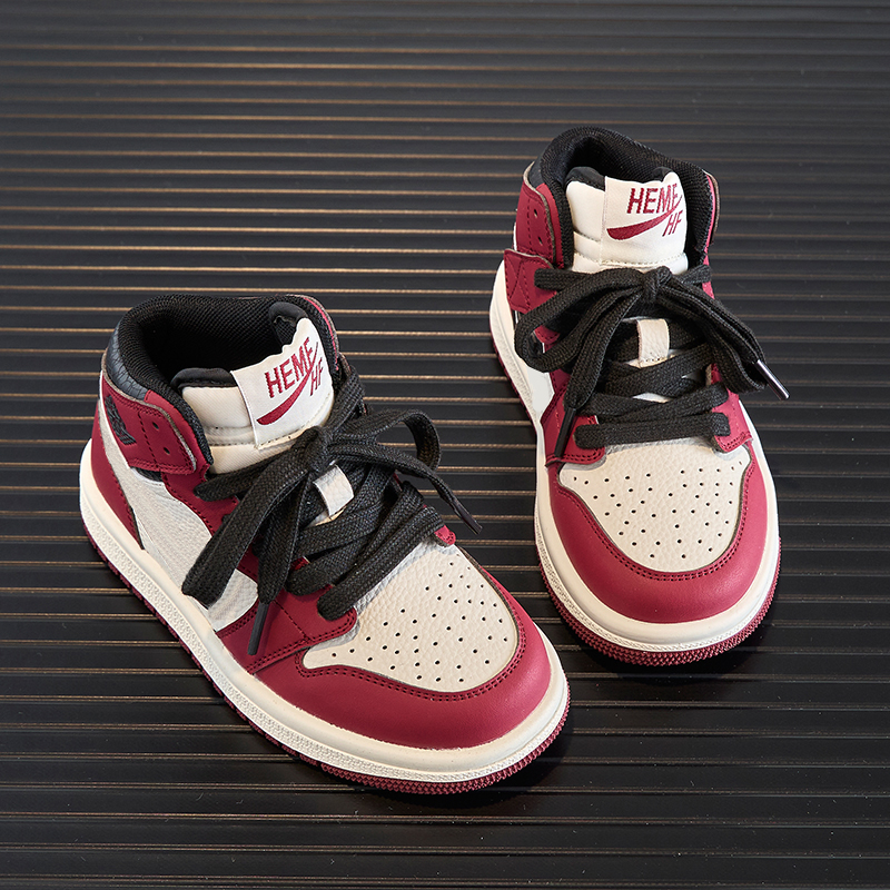 儿童高帮板鞋2025秋冬季新款潮牌女童运动鞋加绒二棉男童休闲鞋子