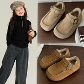 加绒儿童鞋 春秋毛毛豆豆鞋 子2026冬季 小女孩二棉鞋 新款 女童勃肯鞋