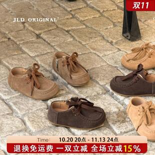 真皮儿童勃肯鞋2026春季新款半拖鞋女童包头软底穆勒拖鞋男童皮拖