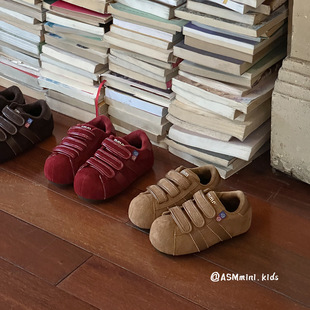 儿童丑萌大头韩版休闲德训鞋2025冬季新款男女童魔术贴保暖二棉鞋