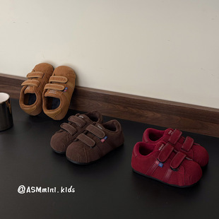 儿童丑萌大头2025秋冬季新款休闲德训鞋男童魔术贴女童保暖二棉鞋