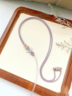 手工编织蝴蝶吊坠挂绳翡翠玉佩蜜蜡和田玉石项链绳子可调节