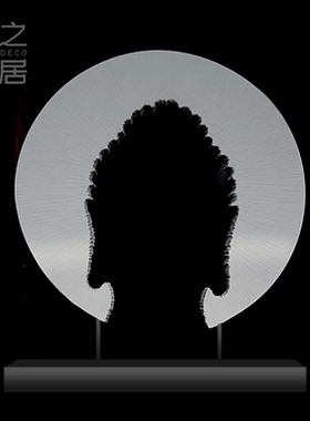 新中式禅意佛首摆件民宿玄关