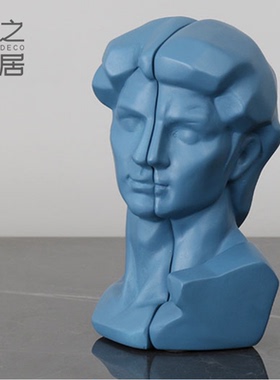 人物雕塑书立办公室书柜装饰整理