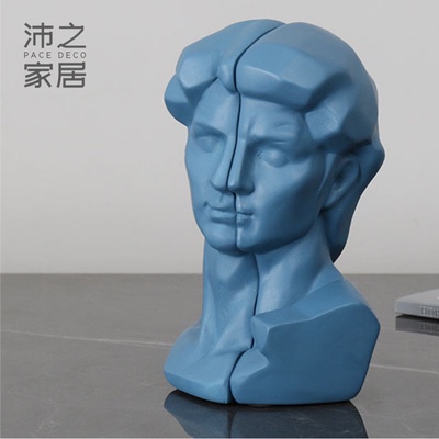 人物雕塑书立办公室书柜装饰整理