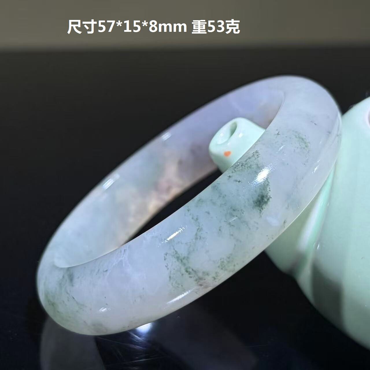 桂林鸡血玉上朗手镯三彩冰绿带紫手饰