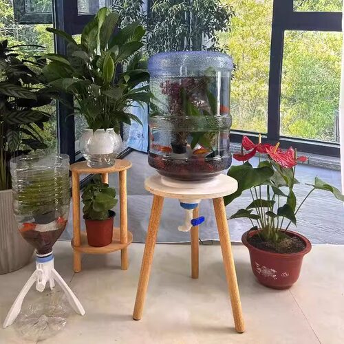 矿泉水瓶自制鱼缸过滤器三角支架养鱼套装矿泉水桶改鱼缸配件神器