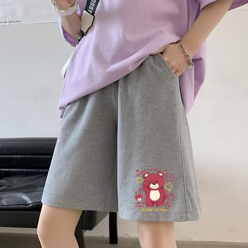 运动短裤子女夏季薄款时尚潮流五分休闲裤高腰显瘦阔腿直筒运动裤