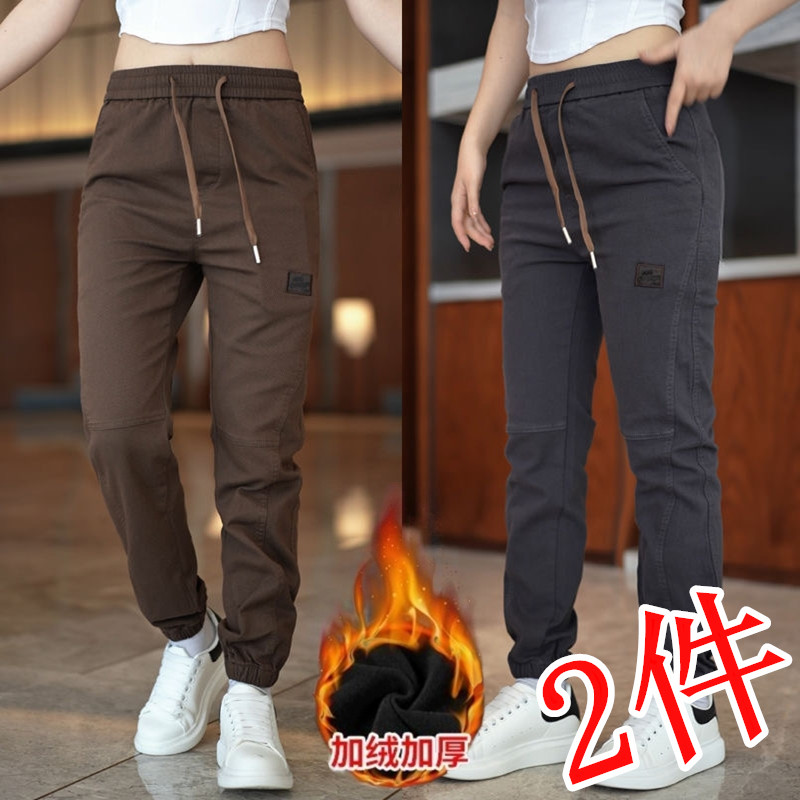 清仓外贸加绒加厚女裤子冬季新款休闲裤时尚工装裤潮流束脚运动裤,女装/女士精品,休闲裤,淘宝优惠券,粉丝福利购,淘宝优惠卷