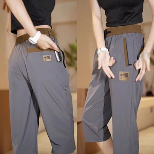 清仓捡漏七分裤女士夏季薄款冰丝速干休闲运动裤时尚百搭显瘦中裤