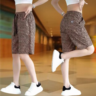 薄款 宽松潮流直筒中裤 冰丝五分裤 爆款 子 女外穿休闲裤 尾货处理夏季