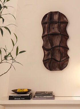 玄关走廊中古风立体雕刻黑胡桃木