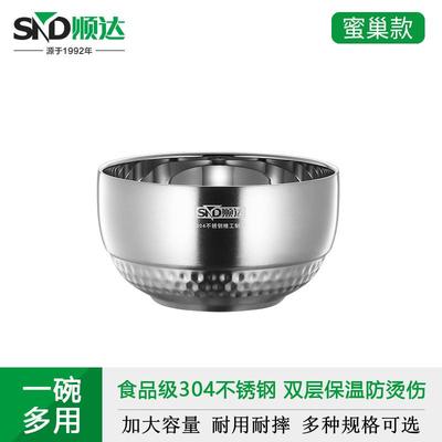 食品级304不锈钢双层防烫碗