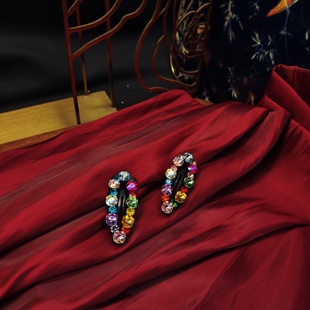 糖果色清透方形水钻发夹WW071