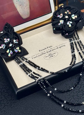 设计款缎面莲花丛生花朵水晶流苏气质女人胸花别针款AZ949