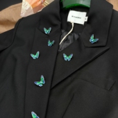 春夏新款 法式 森系清新甜美粉色向日葵和蝴蝶带别针饰品配件AZ739