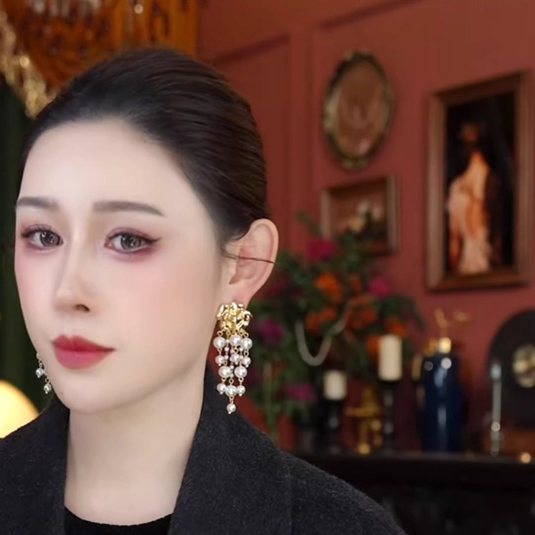 小香风风格玫瑰珠链流苏耳环ST417,饰品/流行首饰/时尚饰品新,耳环,淘宝优惠券,粉丝福利购,淘宝优惠卷