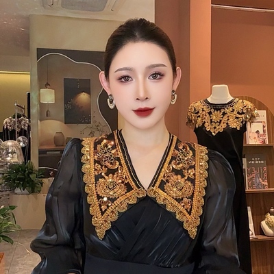 新中式奢华臻绣花簇云肩气质女人披肩AZ972