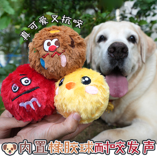 宠物狗玩具发声橡胶刺球毛绒互动训犬小中大型犬拉布拉多柯基解闷