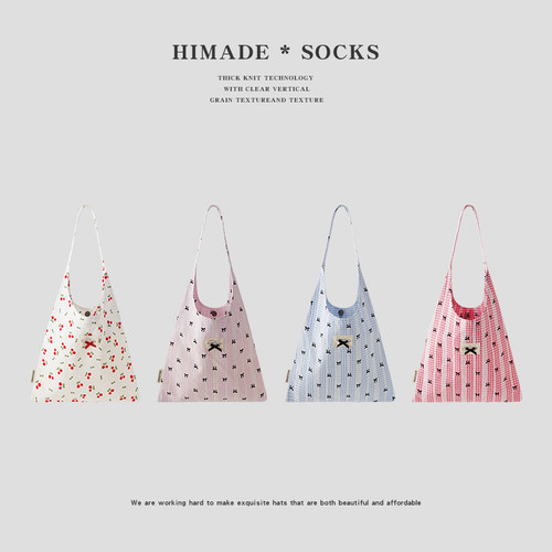 Himade韩系甜美小蝴蝶结帆布包女
