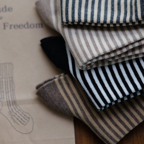 棉日系复古拼接条纹韩版简约可爱