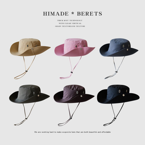 Himade夏季可折叠大帽檐渔夫帽