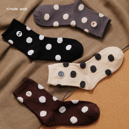 女波点卡通小熊日系复古甜美文艺