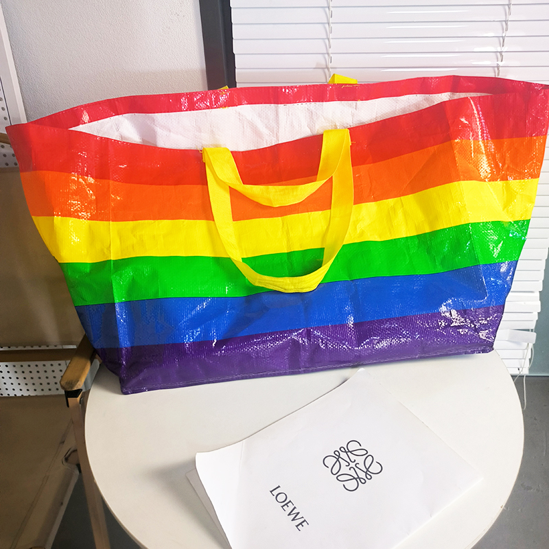 彩虹超大号编织袋商场超市购物包