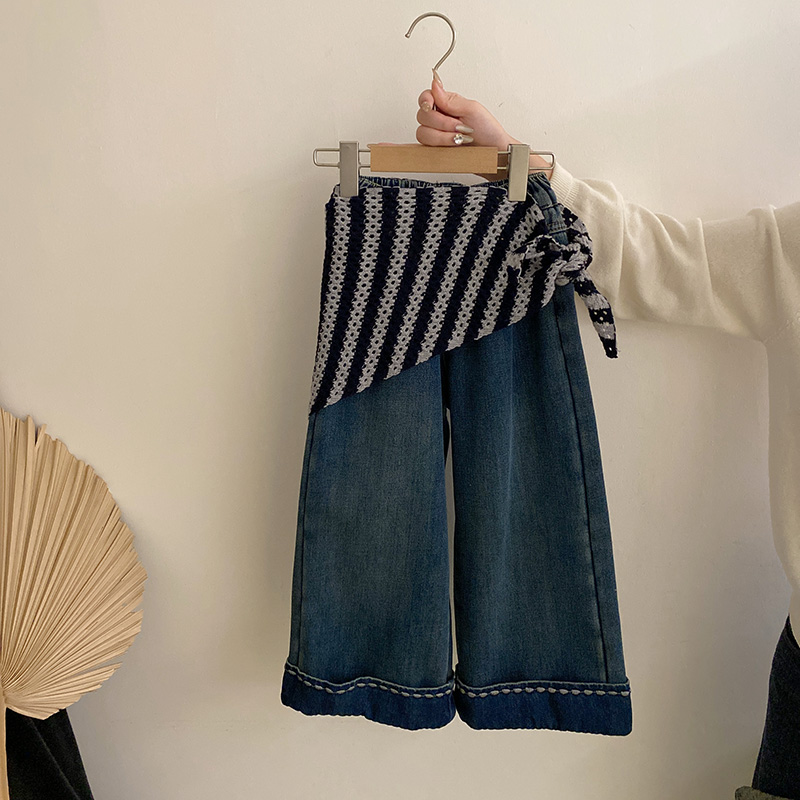 【安安家女童秋冬季韩系2025新款加绒屁帘牛仔裤小童裤子Z-YZ006