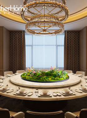 酒店大圆桌创意装饰花轻奢风摆件