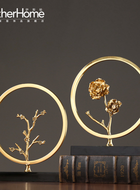 新古典风花朵电视柜样板间装饰品