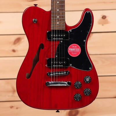 Fender芬达电吉他透明深红色